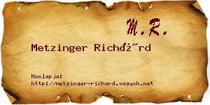 Metzinger Richárd névjegykártya